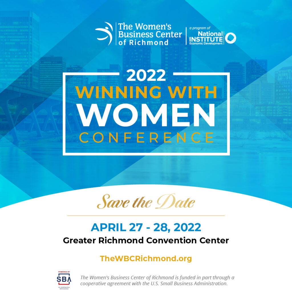WBC Richmond 2022 Winning With Women Conference - Save the Date: April 27-28 | Greater Richmond Convention Center