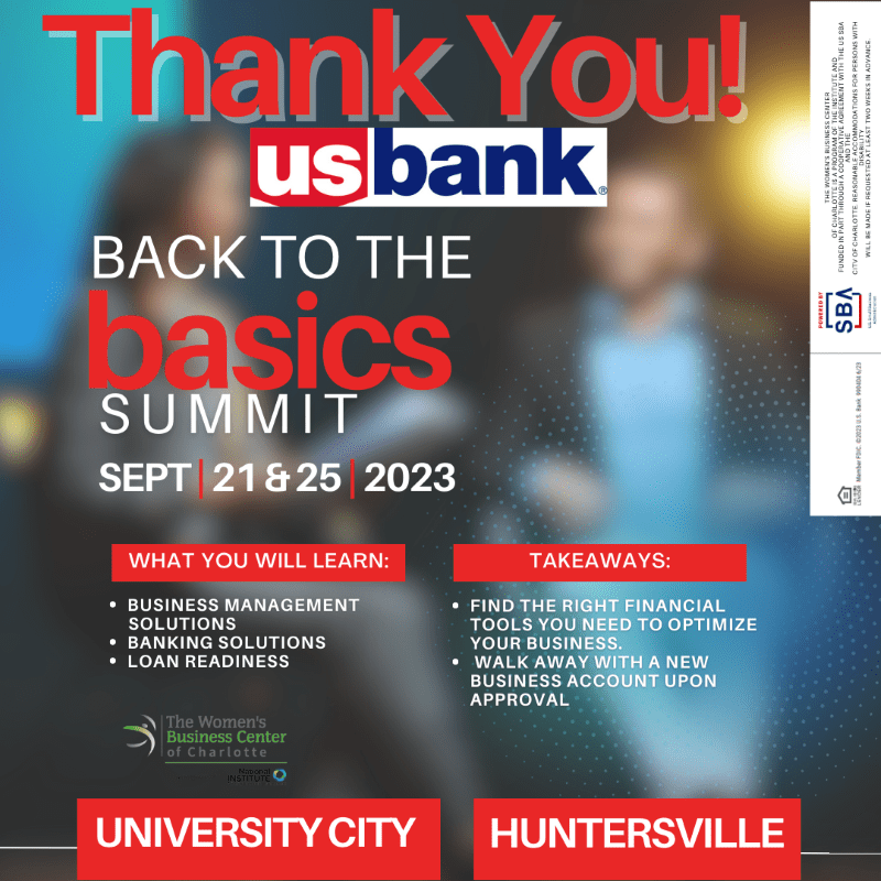 Thank You US Bank Back to the Basics Summit