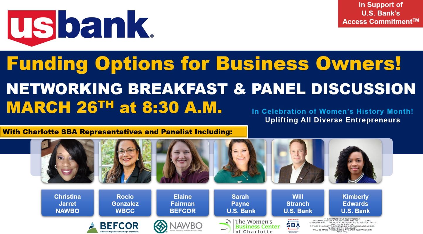 Funding Options for Business Owners! Networking Breakfast & Panel Discussion - March 26, 2024