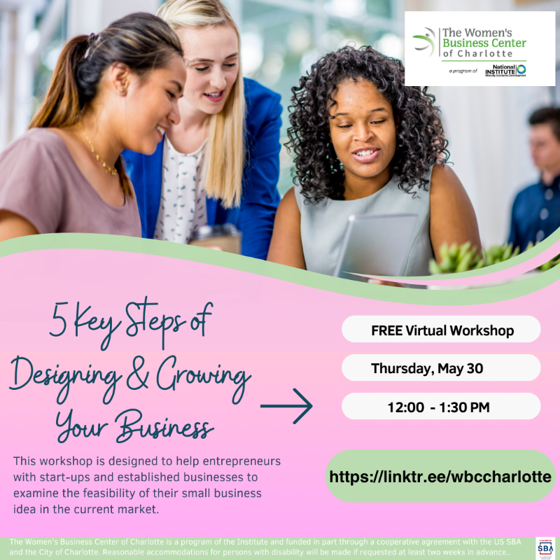 5 Steps of Designing & Growing Your Business | Thursday, May 30, 2024 - 1200pm-1:30pm