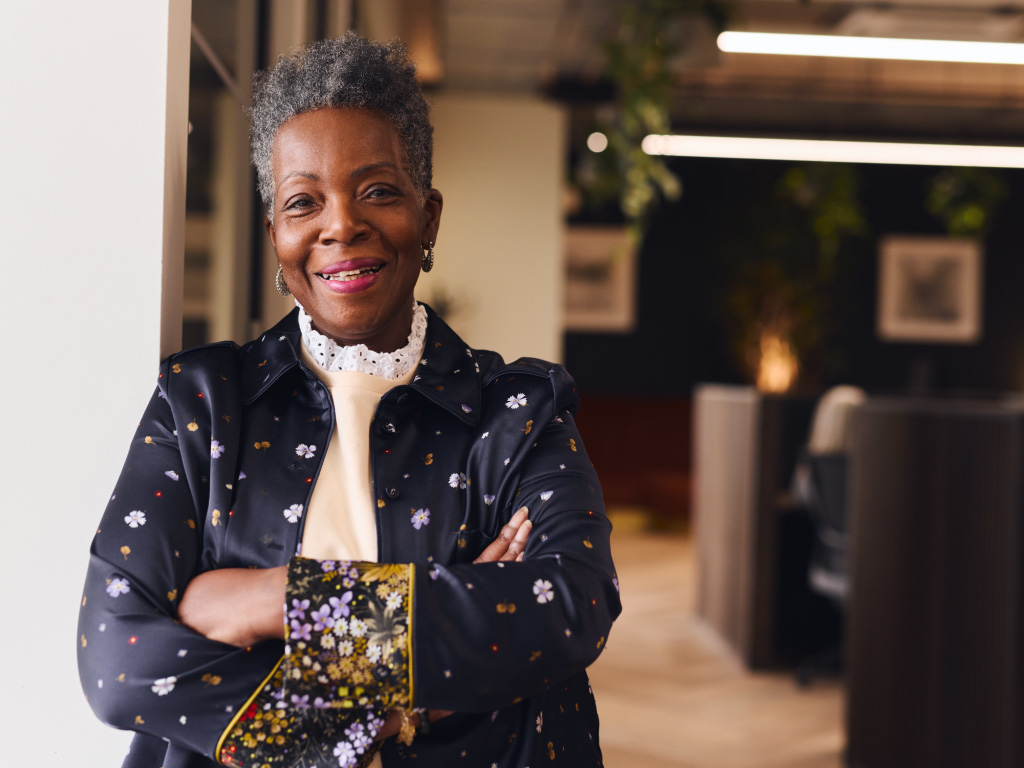 Smiling senior black woman